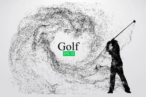 Silhouette of a golf player. Vector illustration Stock Illustration