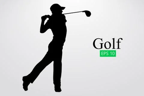 Silhouette of a golf player. Vector illustration Illustrazione stock