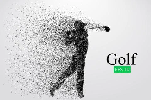 Silhouette of a golf player. Vector illustration Stock Illustration
