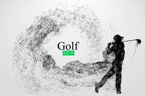 Silhouette of a golf player. Vector illustration Stock Illustration