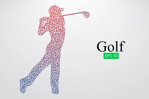 Silhouette of a golf player. Vector illustration Stock Illustration