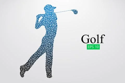 Silhouette of a golf player. Vector illustration Stock Illustration