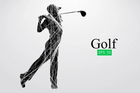 Silhouette of a golf player. Vector illustration Stock Illustration