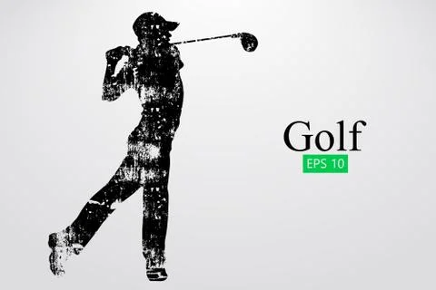 Silhouette of a golf player. Vector illustration Stock Illustration