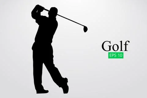 Silhouette of a golf player. Vector illustration Stock Illustration