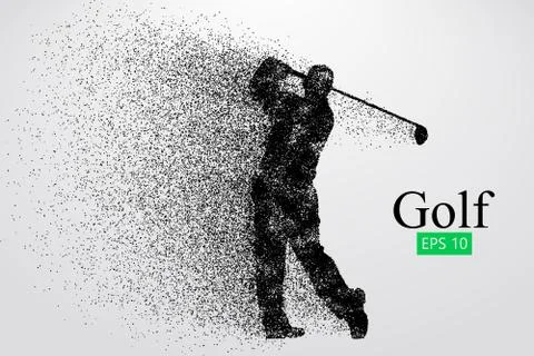 Silhouette of a golf player. Vector illustration Illustrazione stock