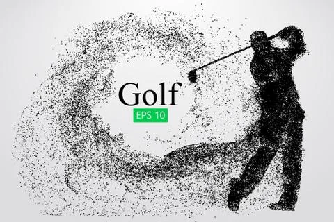 Silhouette of a golf player. Vector illustration Stock Illustration