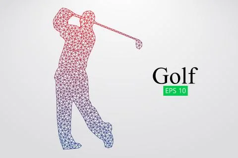 Silhouette of a golf player. Vector illustration Stock Illustration