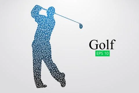 Silhouette of a golf player. Vector illustration Stock Illustration