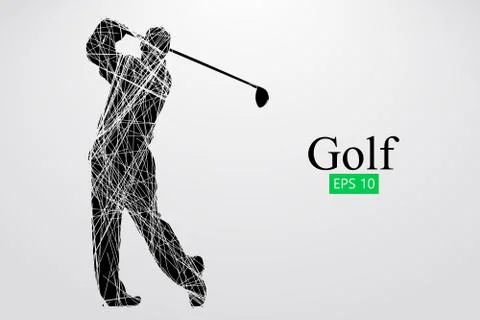 Silhouette of a golf player. Vector illustration Stock Illustration