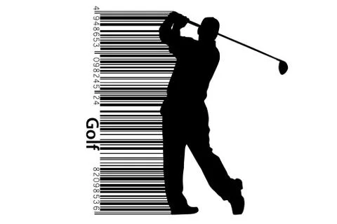 Silhouette of a golf player. Vector illustration Stock Illustration