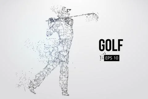 Silhouette of a golf player. Vector illustration Stock Illustration