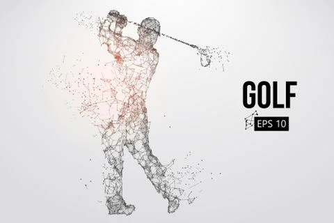 Silhouette of a golf player. Vector illustration Stock Illustration