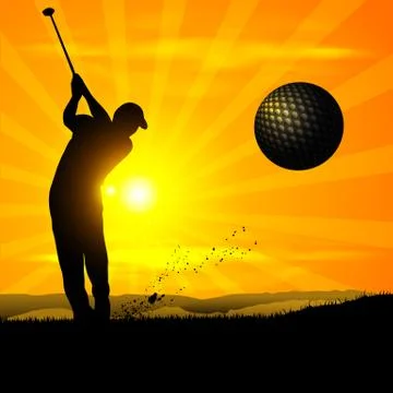 Silhouette golfer Stock Illustration