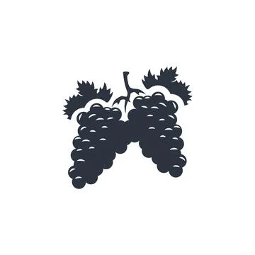 Silhouette grape icon vector Stock Illustration