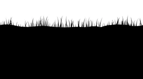 Silhouette of grass, seamless pattern. Vector illustration. Stock Illustration