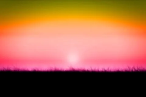 Silhouette of grassy field Stock Illustration