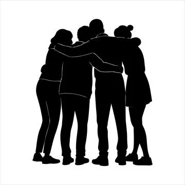 Silhouette of group Stock Illustration
