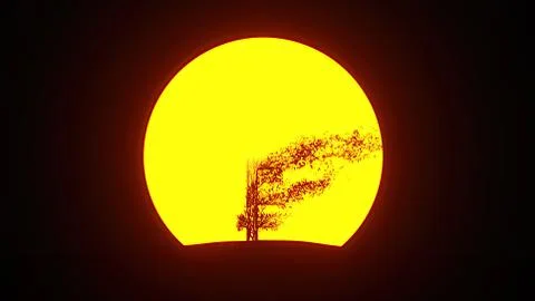 Silhouette of growing tree in a shape of a franc sign. Eco Concept. Stock Illustration