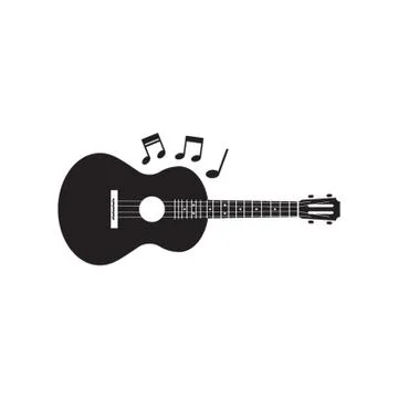 Silhouette Of Guitar Stockillustratie