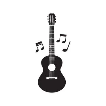 Silhouette Of Guitar Illustrazione stock
