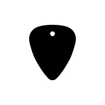 Silhouette of a guitar pick, also called a plectrum Stock Illustration