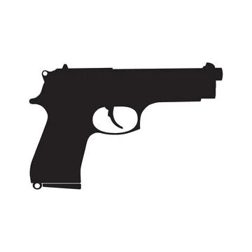Silhouette of a gun Stock Illustration
