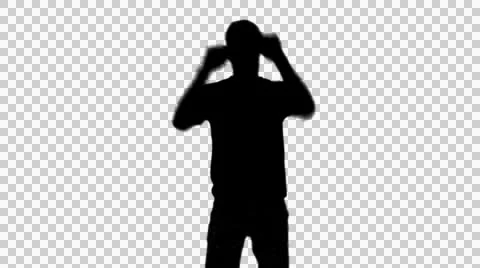Silhouette guy dancing loop alpha Stock Footage 45676633