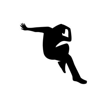 The silhouette of the guy jumping on white background vector Stock Illustration