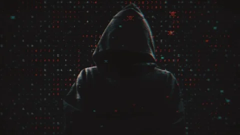 Silhouette of a hacker Stock Footage 106533318