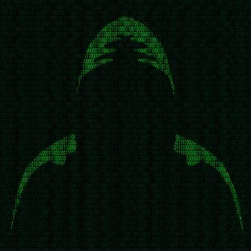 Silhouette of a hacker Illustrazione stock