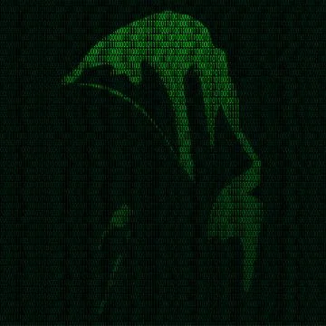 Silhouette of a hacker Illustrazione stock