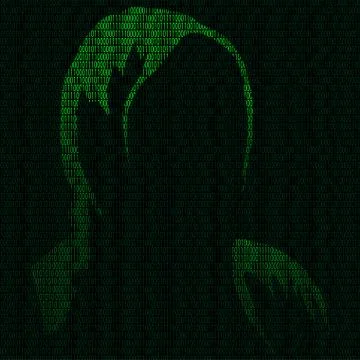 Silhouette of a hacker Illustrazione stock