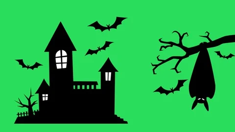 Silhouette Halloween. Stock Footage 129721848