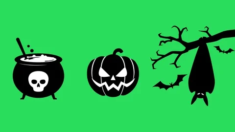 Silhouette Halloween. Stock Footage 129721849