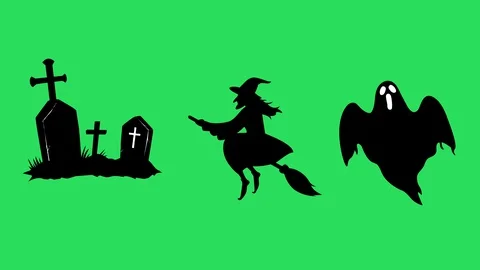 Silhouette Halloween. Stock Footage 129721851