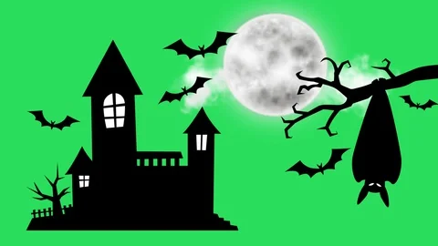 Silhouette Halloween. Stock Footage 129721866
