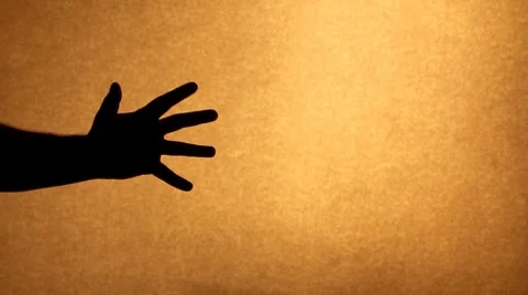 Silhouette hand Stock Footage 8608054