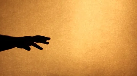 Silhouette hand 스톡 동영상 8608066