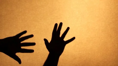 Silhouette hand Stock Footage 8608079