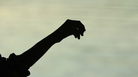 Silhouette of the hand Stock Footage 50854906