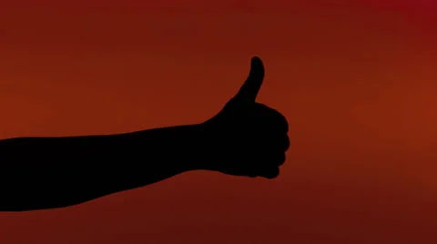 Silhouette hand ok like red Stock Footage
