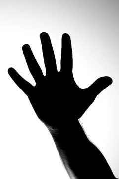 Silhouette of hand Stock Photos