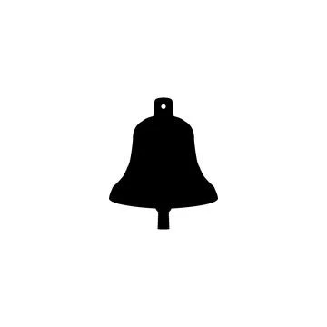 Silhouette of the Hand Ringing Bell, Flat Style Stock Illustration