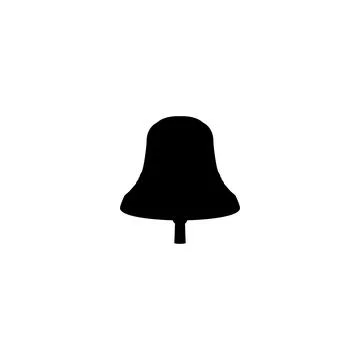 Silhouette of the Hand Ringing Bell, Flat Style Stock Illustration