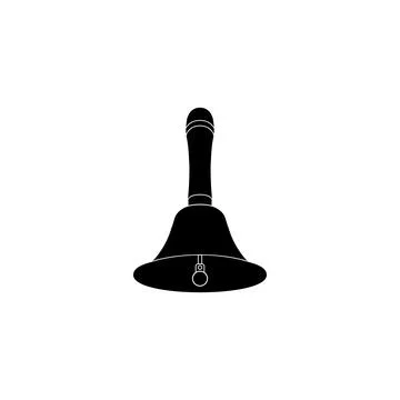 Silhouette of the Hand Ringing Bell, Flat Style Stock Illustration
