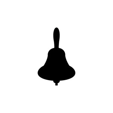 Silhouette of the Hand Ringing Bell, Flat Style Stock Illustration