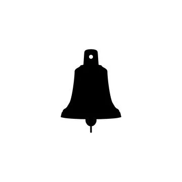 Silhouette of the Hand Ringing Bell, Flat Style Illustrazione stock