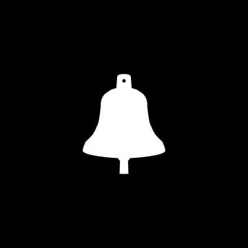 Silhouette of the Hand Ringing Bell, Flat Style Stock Illustration