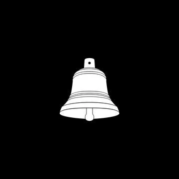 Silhouette of the Hand Ringing Bell, Flat Style Stock Illustration